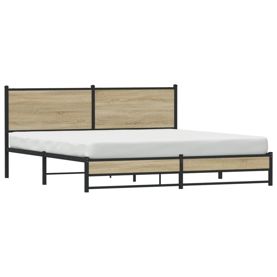 Bedframe zonder matras metaal sonoma eikenkleurig 180x200 cm