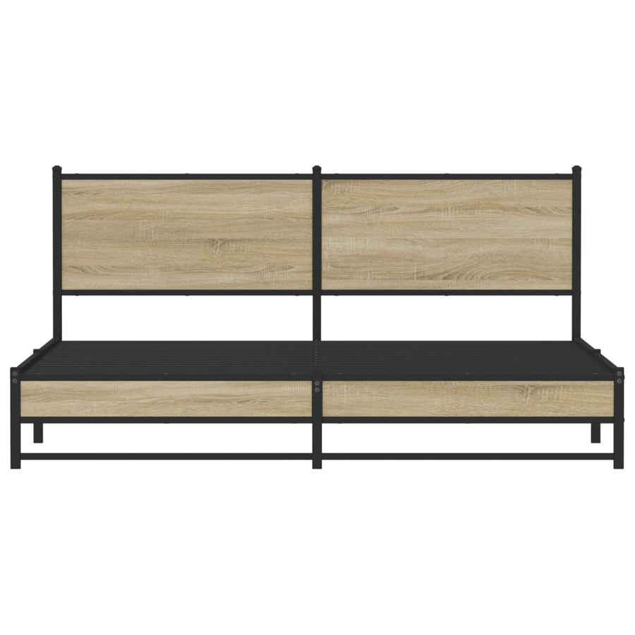 Bedframe zonder matras metaal sonoma eikenkleurig 180x200 cm