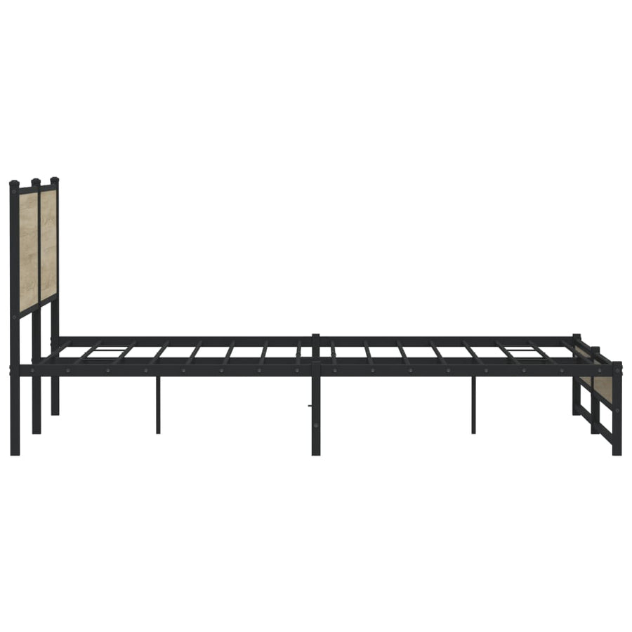 Bedframe zonder matras metaal sonoma eikenkleurig 180x200 cm