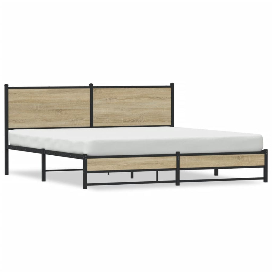 Bedframe zonder matras metaal sonoma eikenkleurig 180x200 cm