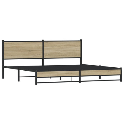 Bedframe zonder matras metaal sonoma eikenkleurig 193x203 cm