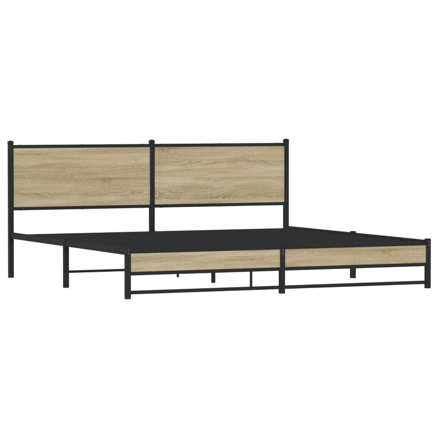Bedframe zonder matras metaal sonoma eikenkleurig 193x203 cm