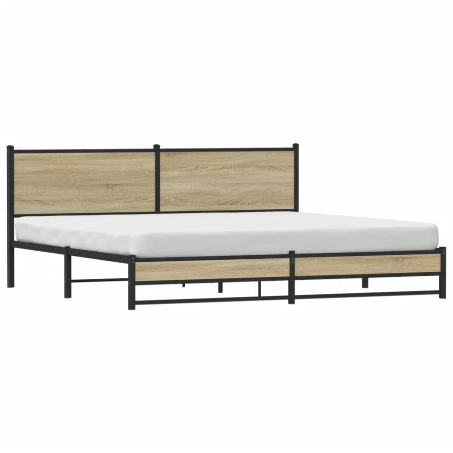 Bedframe zonder matras metaal sonoma eikenkleurig 193x203 cm