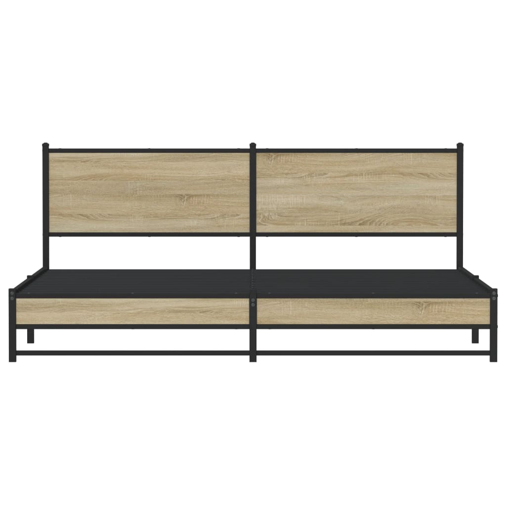 Bedframe zonder matras metaal sonoma eikenkleurig 193x203 cm