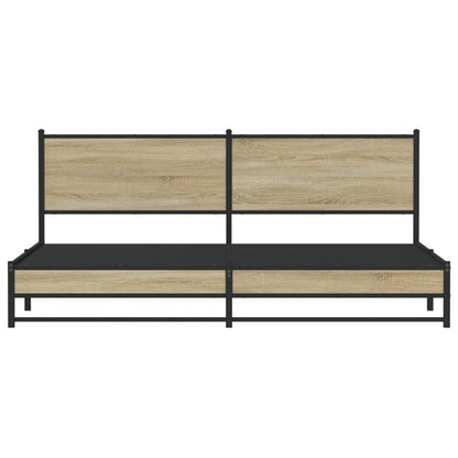 Bedframe zonder matras metaal sonoma eikenkleurig 193x203 cm
