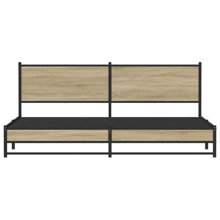 Bedframe zonder matras metaal sonoma eikenkleurig 193x203 cm