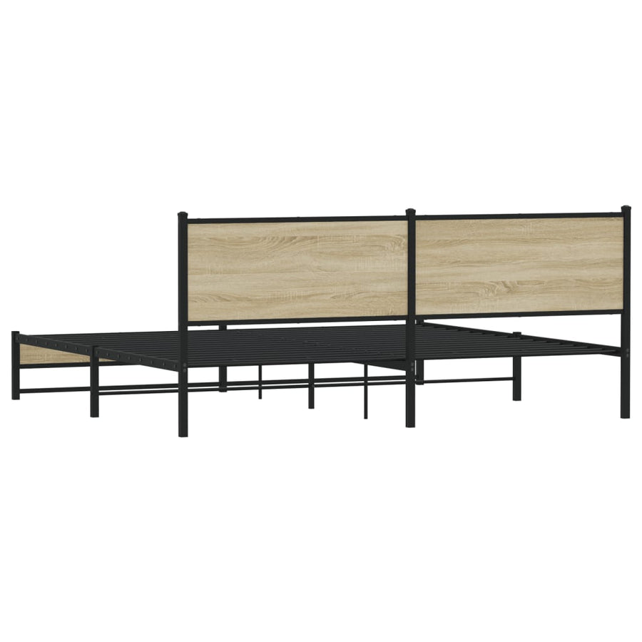 Bedframe zonder matras metaal sonoma eikenkleurig 193x203 cm