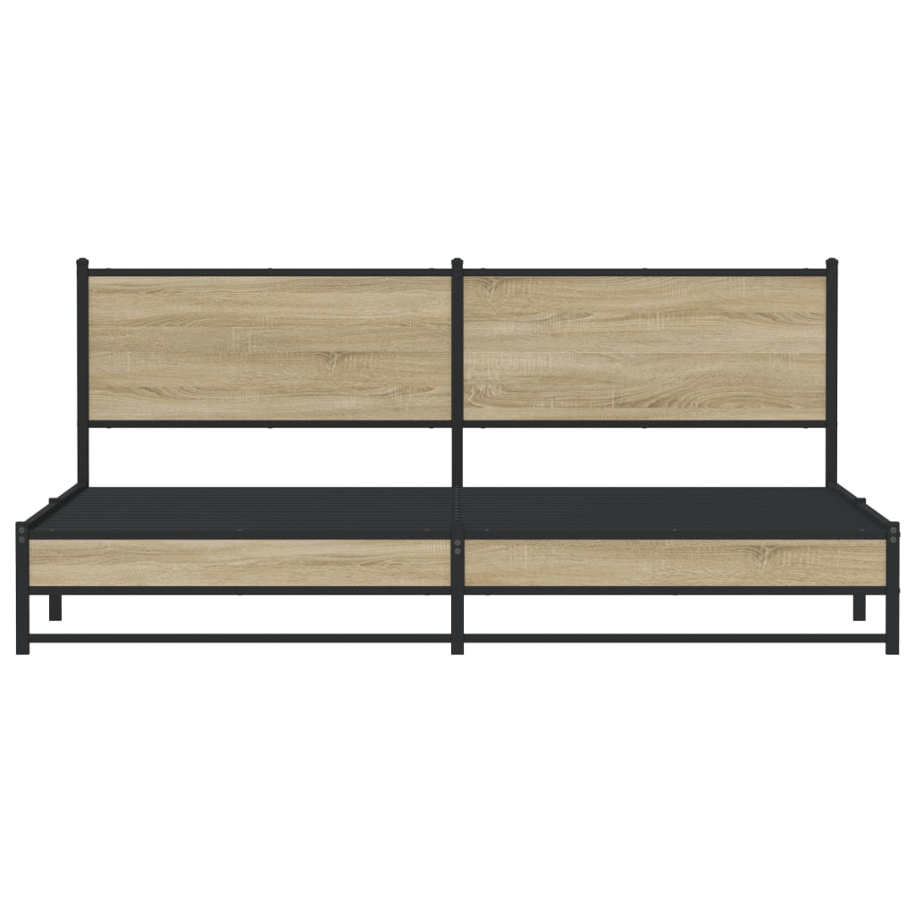 Bedframe zonder matras metaal sonoma eikenkleur 200x200 cm
