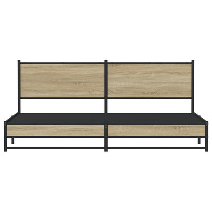 Bedframe zonder matras metaal sonoma eikenkleur 200x200 cm