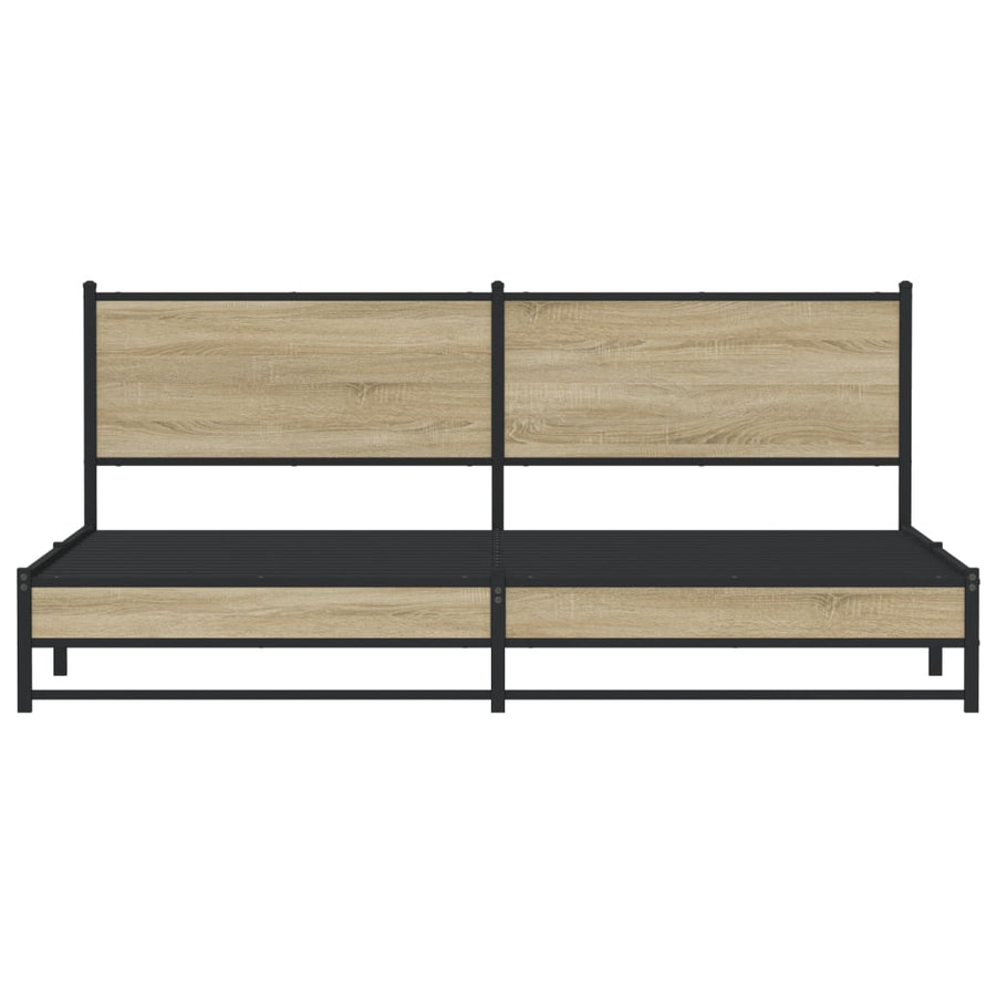 Bedframe zonder matras metaal sonoma eikenkleur 200x200 cm