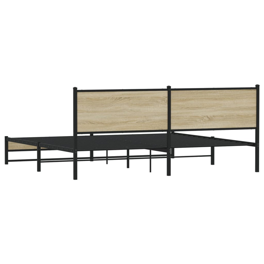 Bedframe zonder matras metaal sonoma eikenkleur 200x200 cm