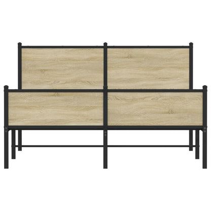 Bedframe zonder matras metaal sonoma eikenkleurig 150x200 cm