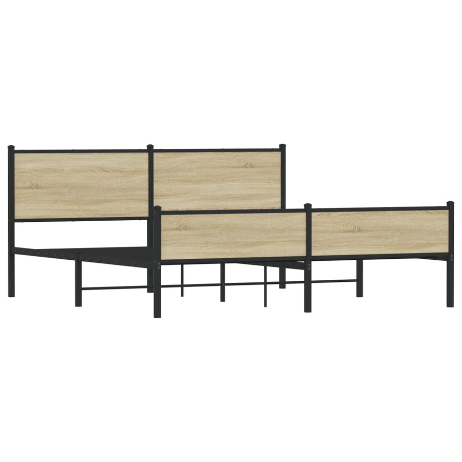 Bedframe zonder matras metaal sonoma eikenkleurig 160x200 cm
