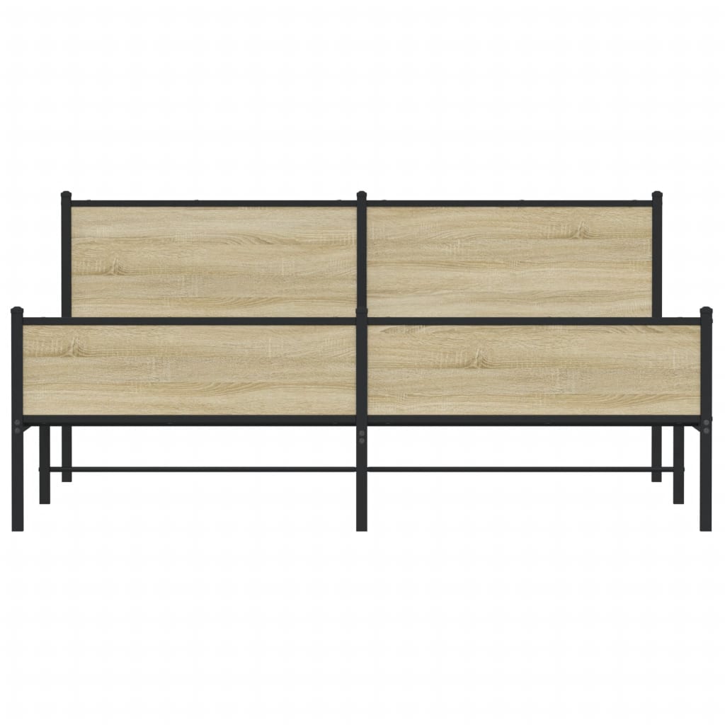 Bedframe zonder matras metaal sonoma eikenkleurig 160x200 cm