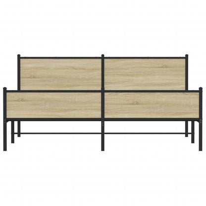 Bedframe zonder matras metaal sonoma eikenkleurig 160x200 cm
