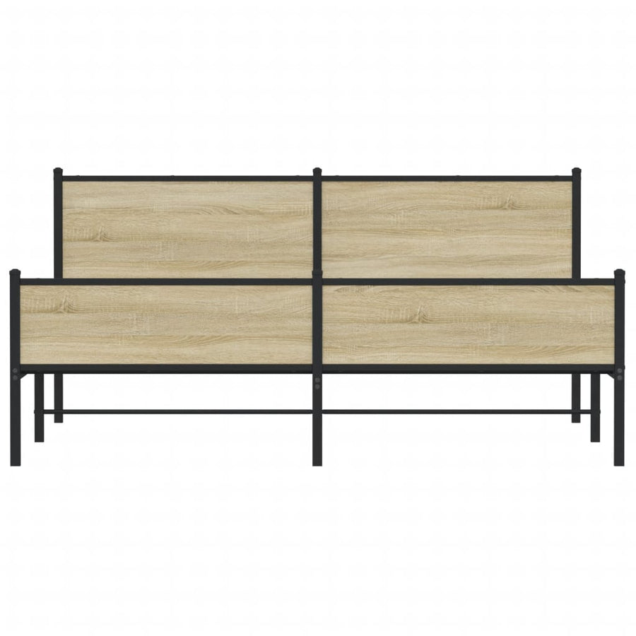 Bedframe zonder matras metaal sonoma eikenkleurig 160x200 cm