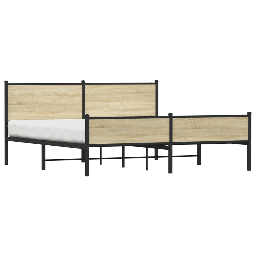 Bedframe zonder matras metaal sonoma eikenkleurig 180x200 cm