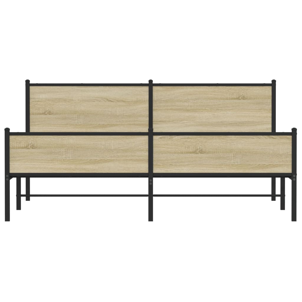 Bedframe zonder matras metaal sonoma eikenkleurig 180x200 cm