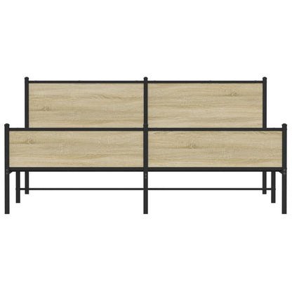 Bedframe zonder matras metaal sonoma eikenkleurig 180x200 cm