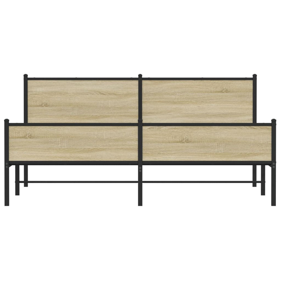 Bedframe zonder matras metaal sonoma eikenkleurig 180x200 cm