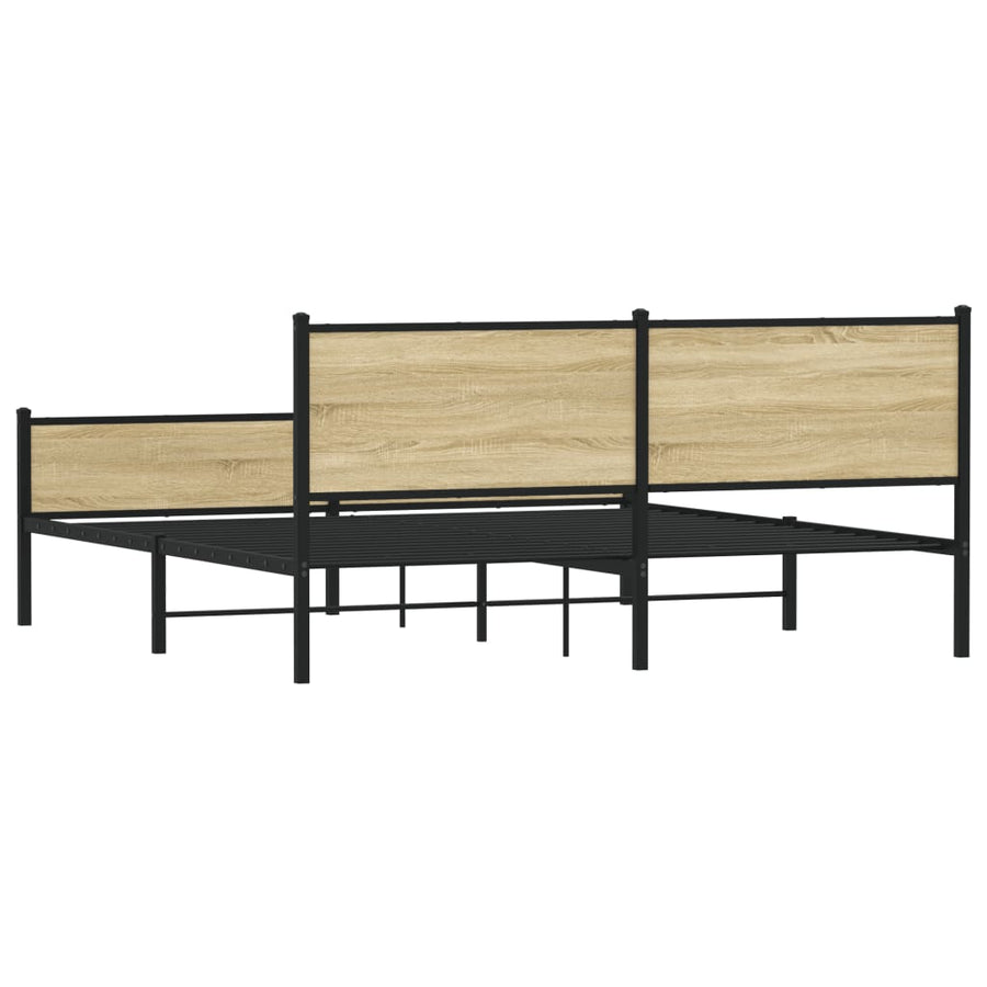 Bedframe zonder matras metaal sonoma eikenkleurig 180x200 cm