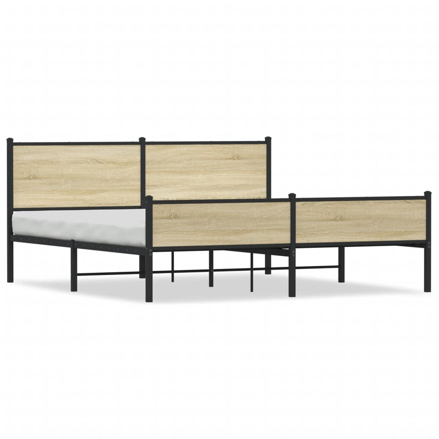 Bedframe zonder matras metaal sonoma eikenkleurig 180x200 cm