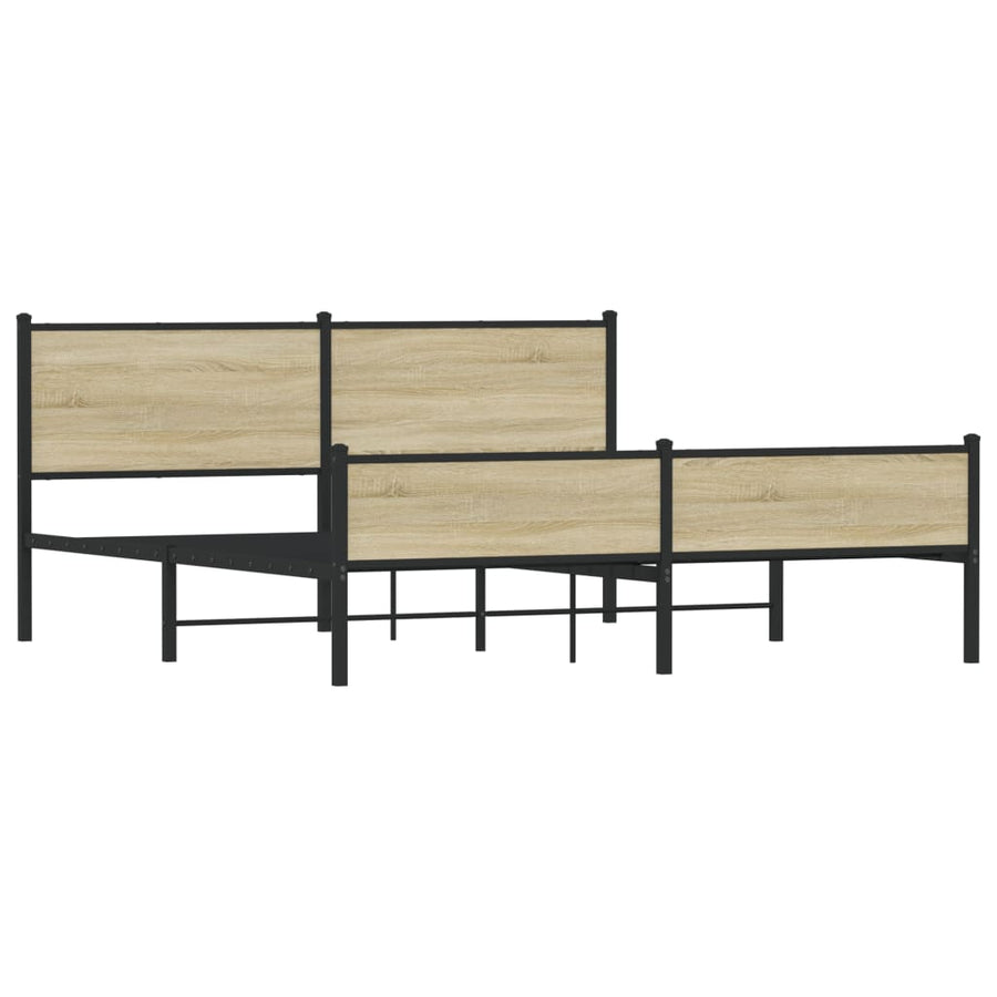 Bedframe zonder matras metaal sonoma eikenkleurig 183x213 cm
