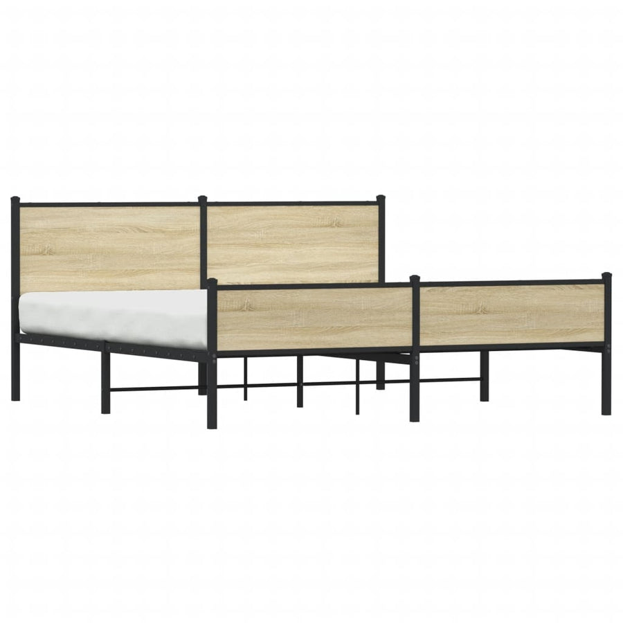 Bedframe zonder matras metaal sonoma eikenkleurig 183x213 cm