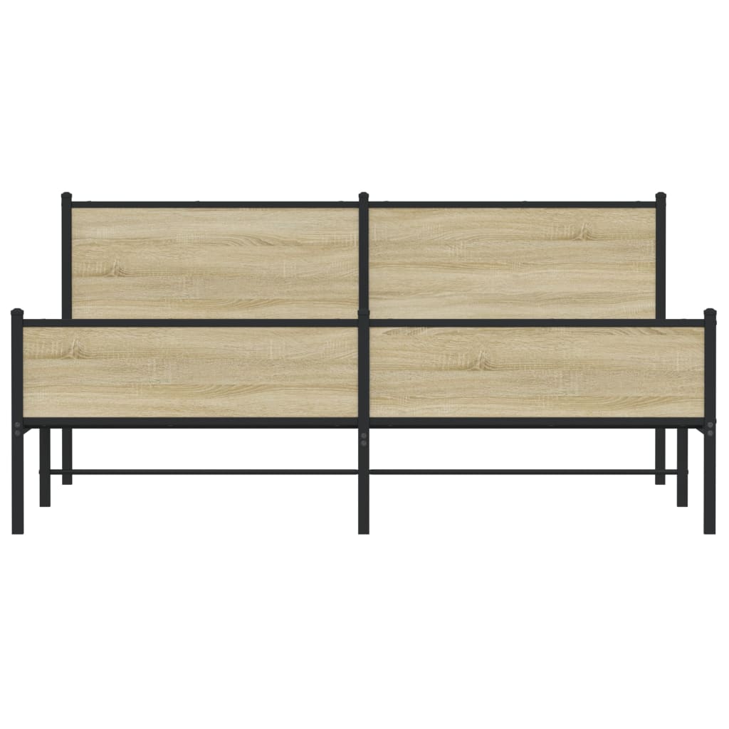 Bedframe zonder matras metaal sonoma eikenkleurig 183x213 cm
