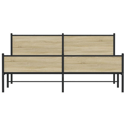 Bedframe zonder matras metaal sonoma eikenkleurig 183x213 cm