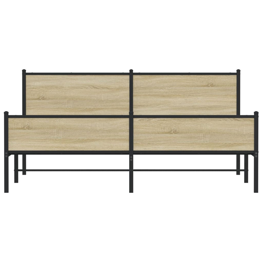 Bedframe zonder matras metaal sonoma eikenkleurig 183x213 cm