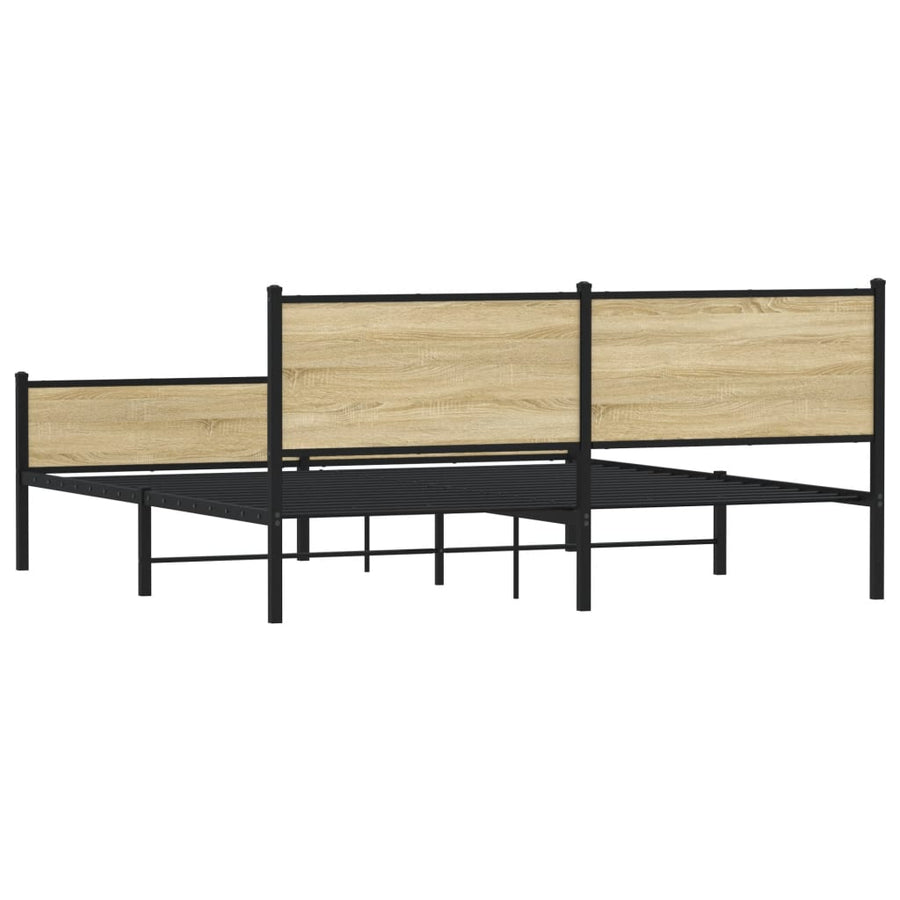 Bedframe zonder matras metaal sonoma eikenkleurig 183x213 cm