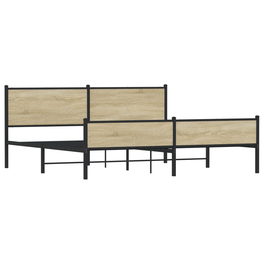 Bedframe zonder matras metaal sonoma eikenkleurig 193x203 cm