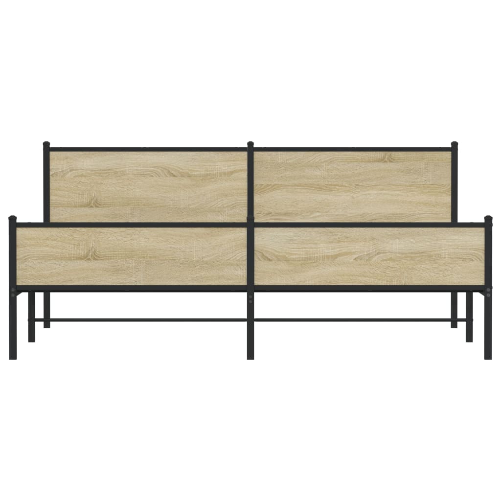 Bedframe zonder matras metaal sonoma eikenkleurig 193x203 cm