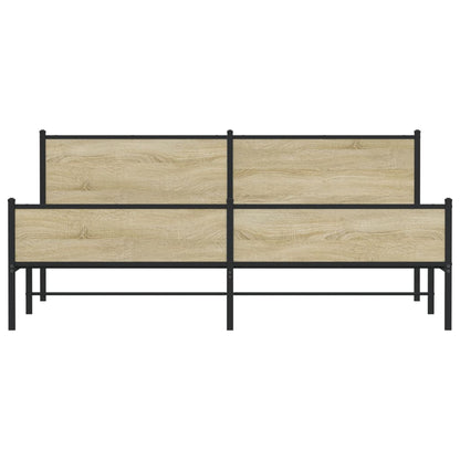 Bedframe zonder matras metaal sonoma eikenkleurig 193x203 cm