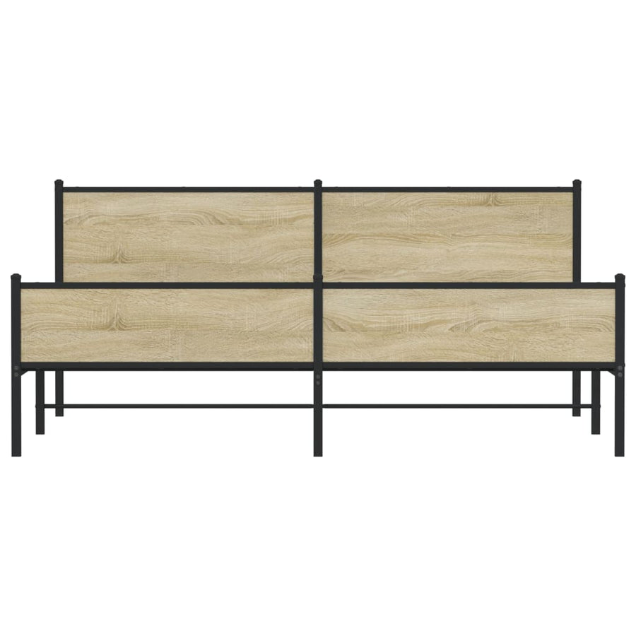 Bedframe zonder matras metaal sonoma eikenkleurig 193x203 cm