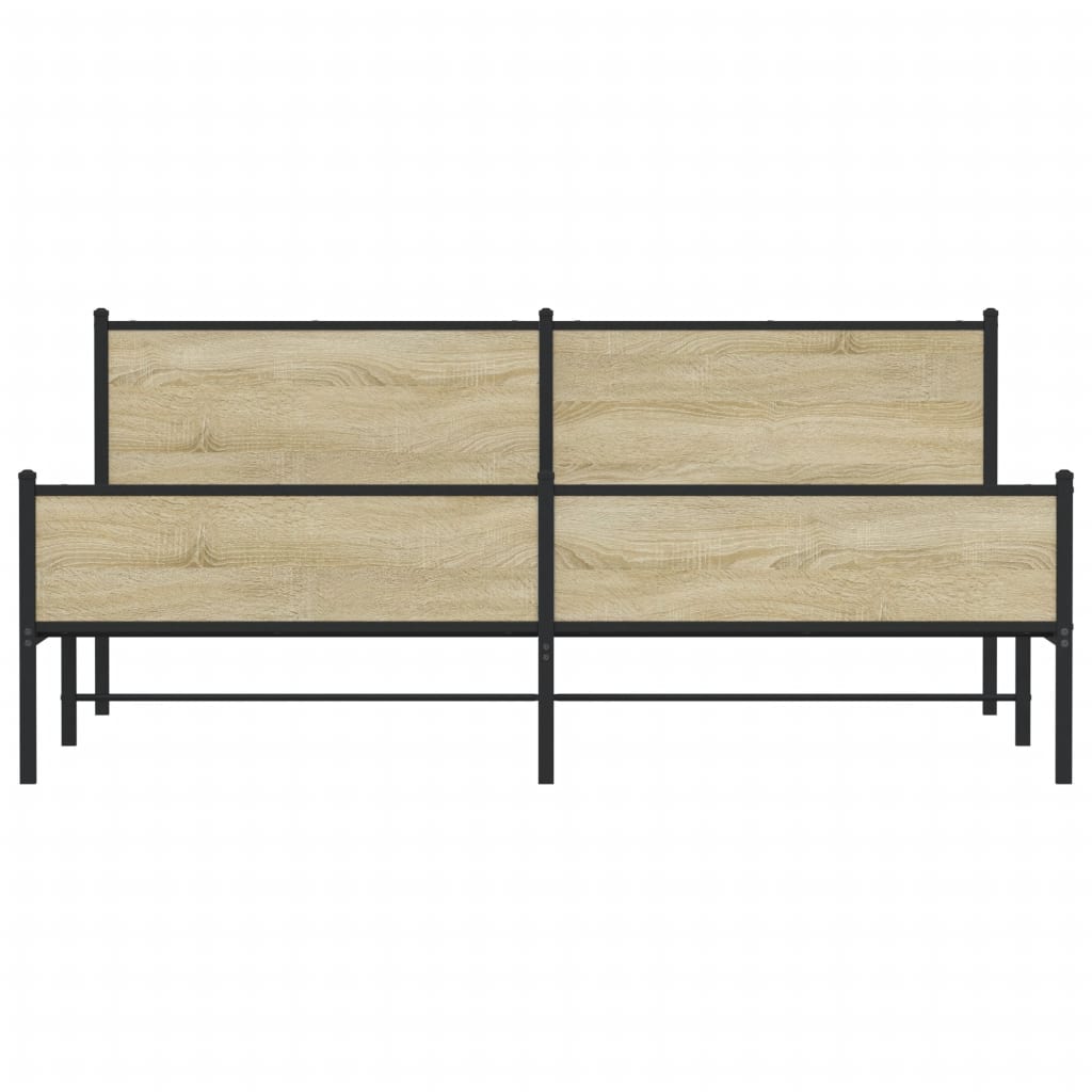 Bedframe zonder matras metaal sonoma eikenkleur 200x200 cm