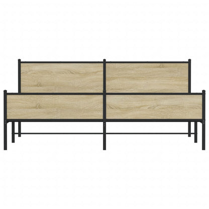 Bedframe zonder matras metaal sonoma eikenkleur 200x200 cm