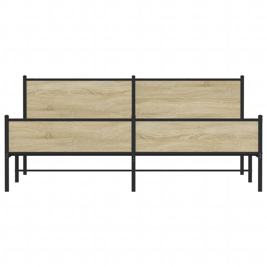 Bedframe zonder matras metaal sonoma eikenkleur 200x200 cm