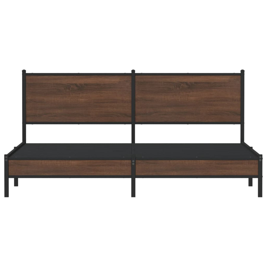Bedframe zonder matras metaal bruin eikenkleur 180x200 cm
