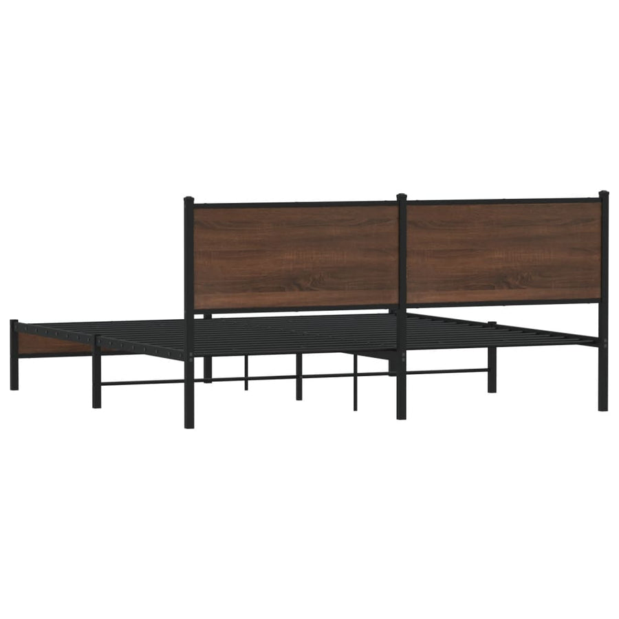 Bedframe zonder matras metaal bruin eikenkleur 180x200 cm
