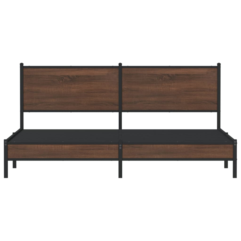 Bedframe zonder matras metaal bruin eikenkleur 183x213 cm