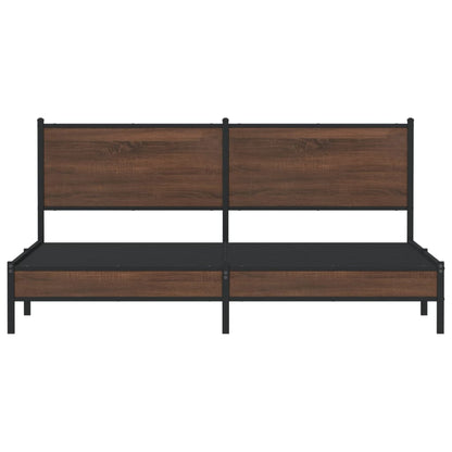 Bedframe zonder matras metaal bruin eikenkleur 183x213 cm