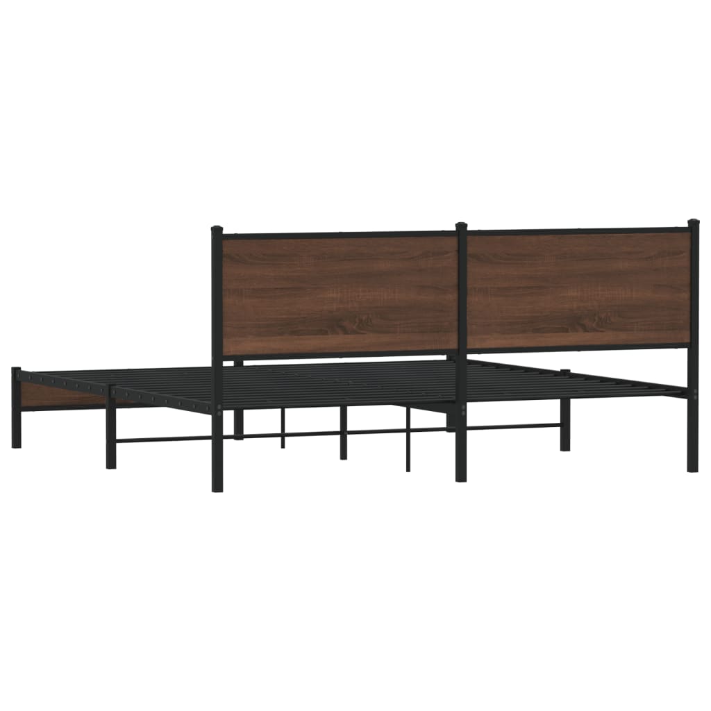 Bedframe zonder matras metaal bruin eikenkleur 183x213 cm