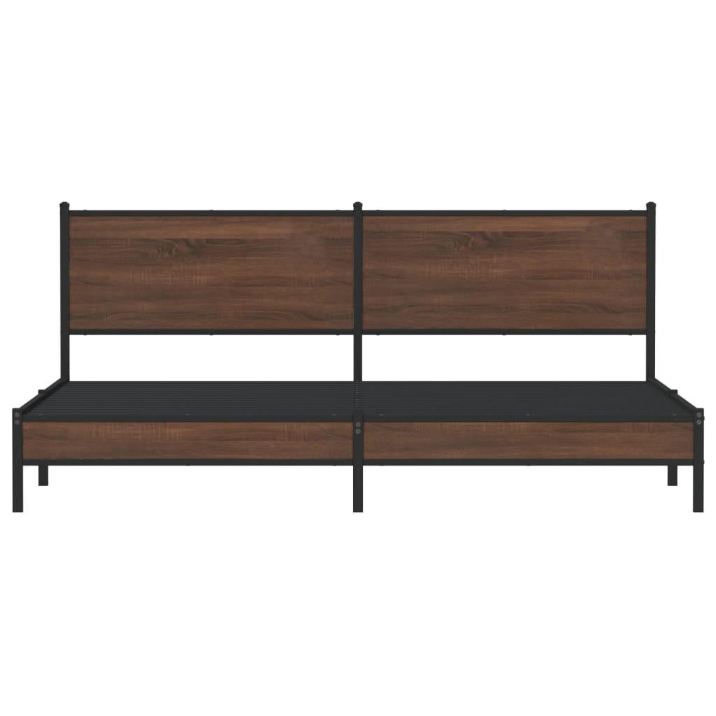 Bedframe zonder matras metaal bruin eikenkleurig 200x200 cm
