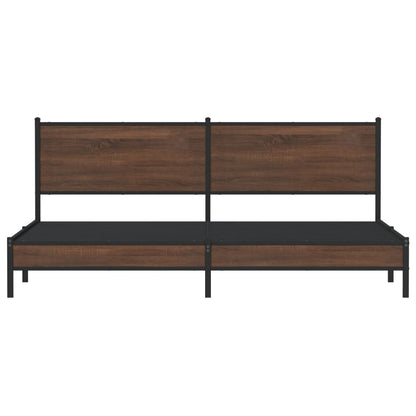 Bedframe zonder matras metaal bruin eikenkleurig 200x200 cm