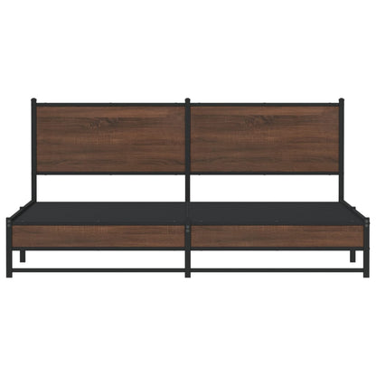 Bedframe zonder matras metaal bruin eikenkleur 180x200 cm
