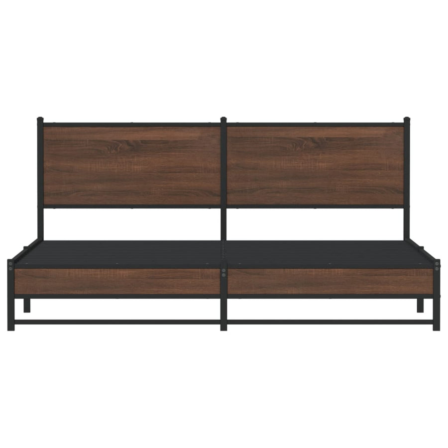 Bedframe zonder matras metaal bruin eikenkleur 180x200 cm