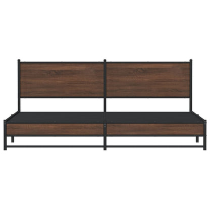 Bedframe zonder matras metaal bruin eikenkleur 193x203 cm