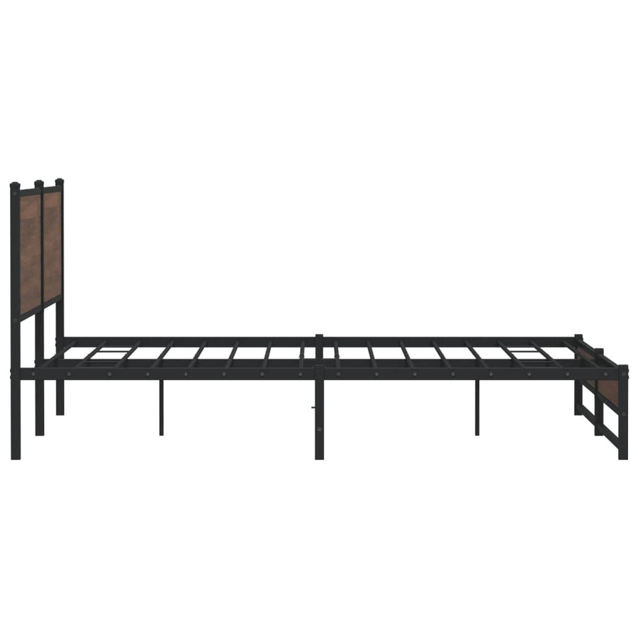 Bedframe zonder matras metaal bruin eikenkleur 193x203 cm